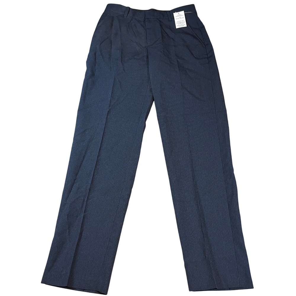 Van Heusen Boys Dress Pants Size 14 Regular Bank Blue Textured Trousers VHSDE06F